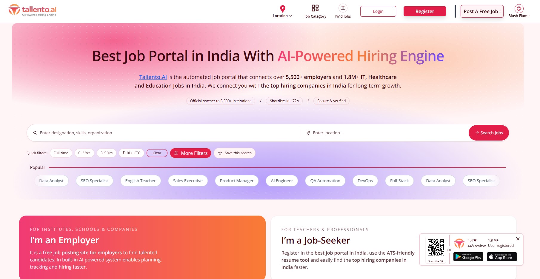 Best AI Job Portal in India for Smart AI Recruitment &amp; Hiring
 | Tallento.ai